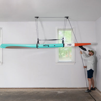 SUP & Surfboard Hoist | Holds up to 150 lbs | Up to 14' Lift