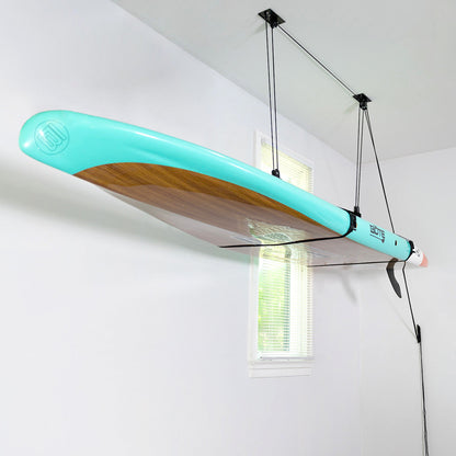 SUP & Surfboard Hoist | Holds up to 150 lbs | Up to 14' Lift