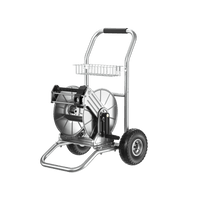 Garden Hose Reel Cart-2 Wheels-Stainless Steel-Heavy Duty