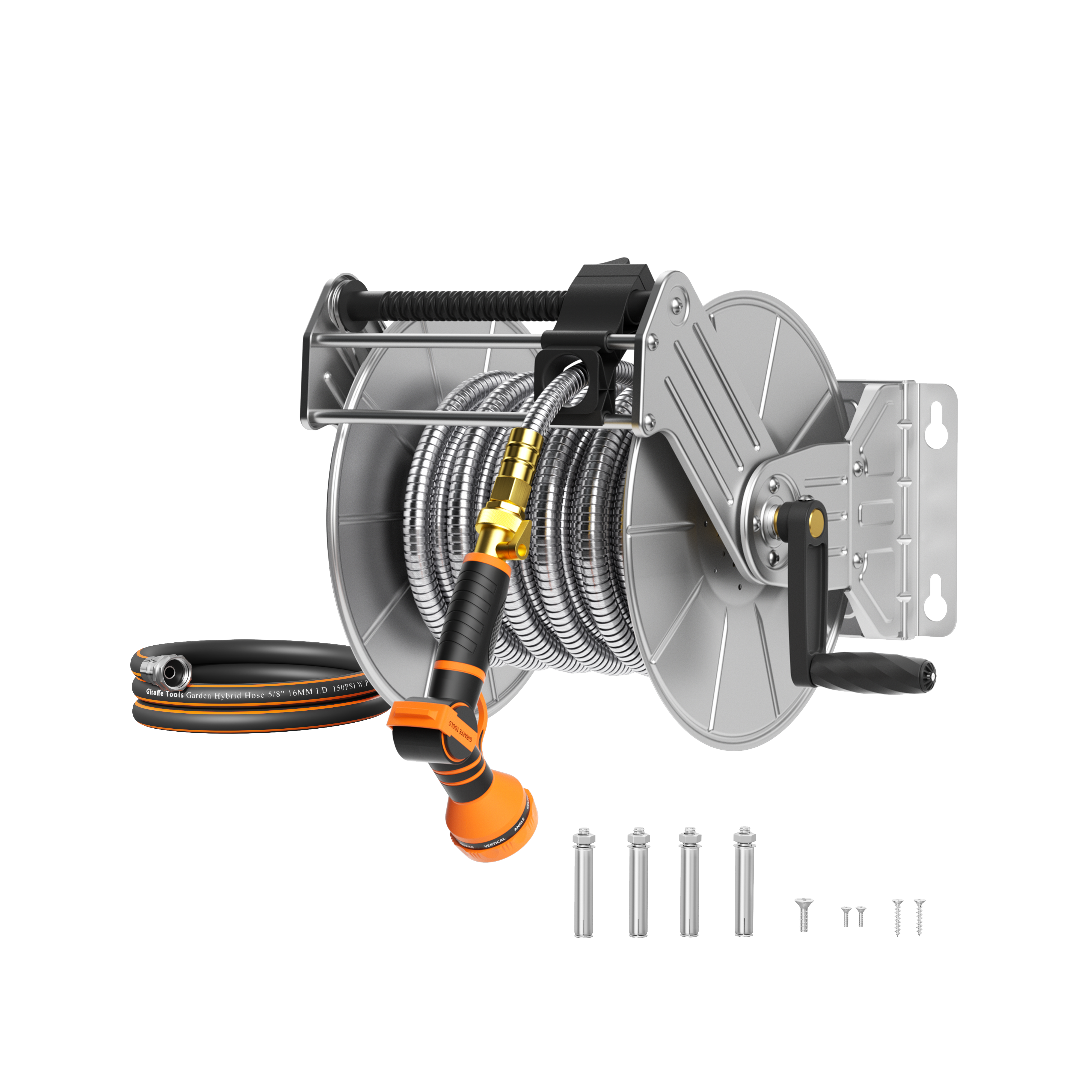 Wall Mounted Hose Reel-Stainless Steel-Heavy Duty