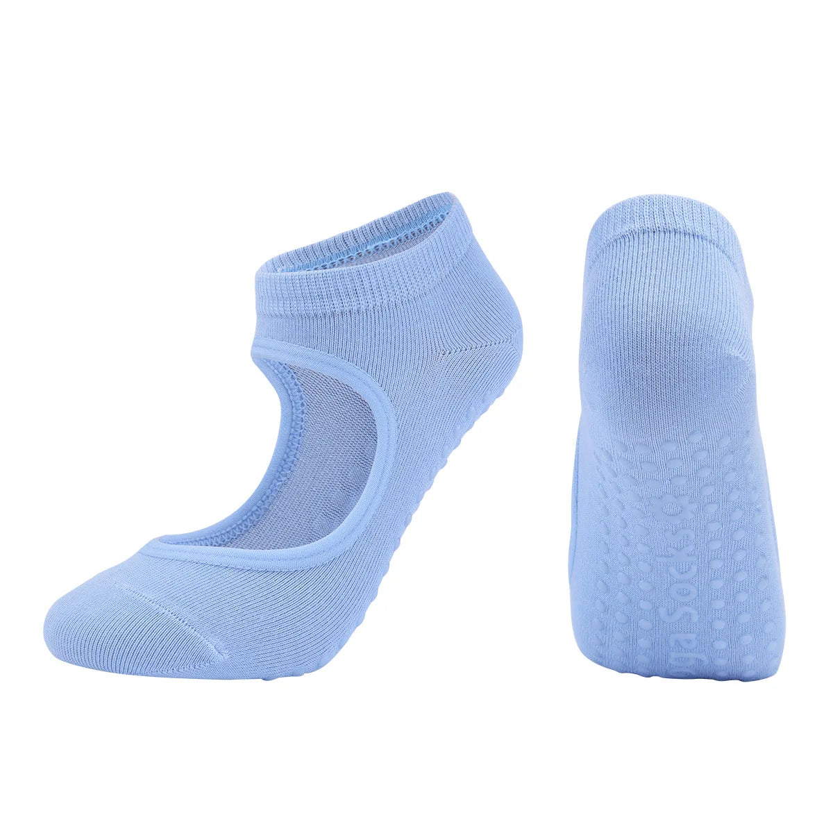 Silicone Non-slip Yoga Socks Backless Breathable Cotton Indoor Dance Sports Socks Casual Solid Color Professional Pilates Socks