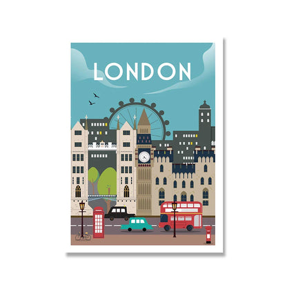 France Paris Florence Hawaii Milan Bruges Famous City Travel Poster Canvas Painting Landscape Wall Art Living Room Home Decor