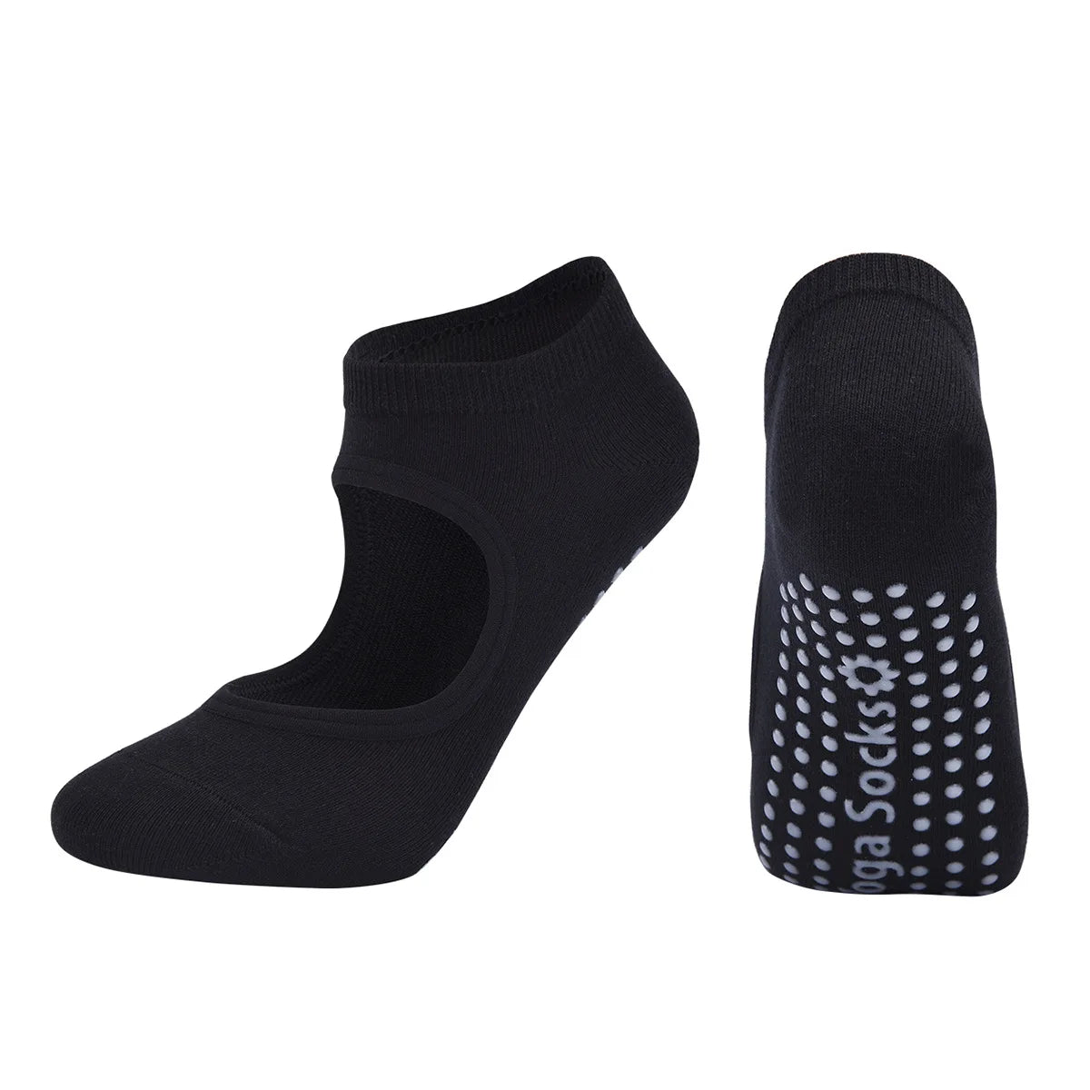 Silicone Non-slip Yoga Socks Backless Breathable Cotton Indoor Dance Sports Socks Casual Solid Color Professional Pilates Socks
