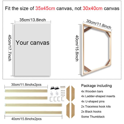 30x40 40x50 60x90cm Canvas Frame Wooden Frames Wooden Photo Oil Painting Canvas Diamond Painting Frames Canvas Wood Wall Frame