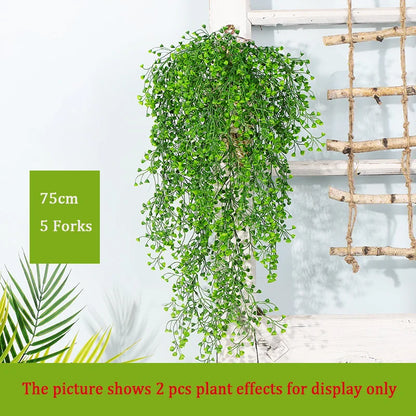 Dlight Decor 75cm Hanging Golden Bell Willow Vine with 5 Forks for Wall and Garden Decor