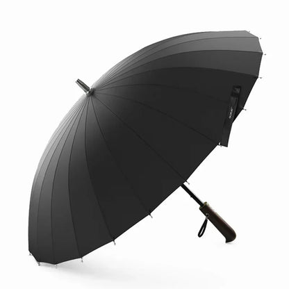 OLYCAT 24K Straight Long Umbrella Windproof Strong Wooden Handle Rain Umbrella Women Men Business Brand Glassfiber Paraguas