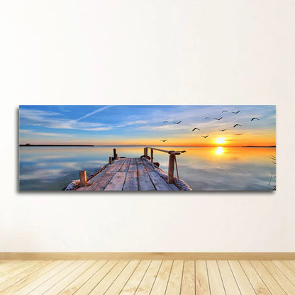 Nature Seascape Posters and Prints Modern Sea Wave Beach Sunset Canvas Painting Wall Art Pictures for Room Decoration