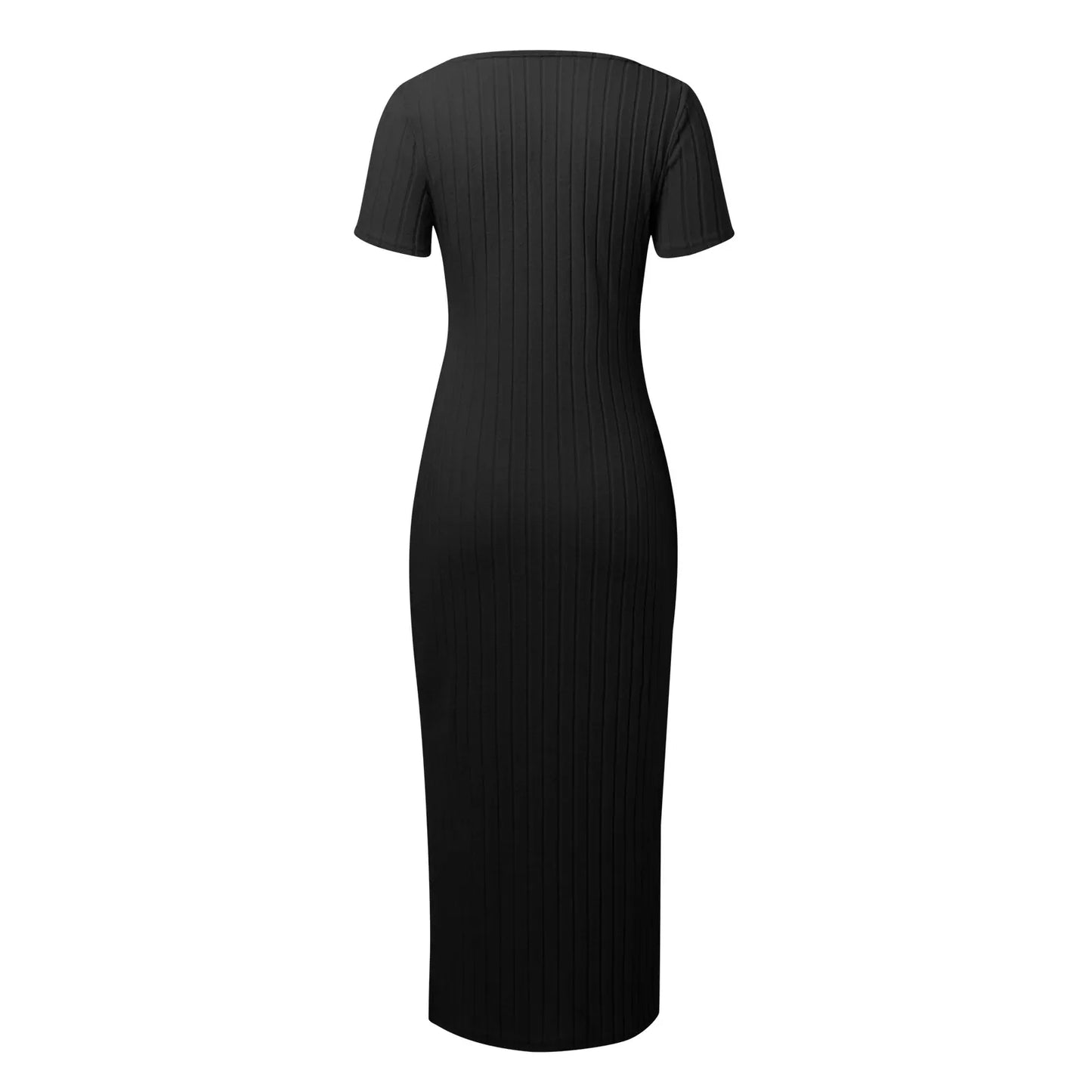 Plus Size Square Neck Bodycon Midi Dress