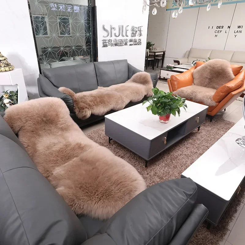 Real Sheepskin Rug Luxury Australian Soft Small Sheepskin Wool Carpet Mat Sofa Cushion Real Fur Blanket Floor Lambskin Carpet