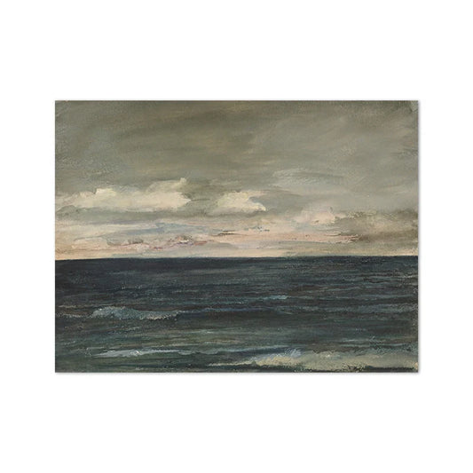 Vintage Seascape Canvas Painting Coastal Landscape Wall Pictures Pastel Beach Art Prints Living Room Farmhouse Nautical Decor