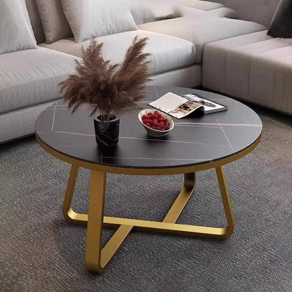 Simplicity Black Coffee Tables Round Nordic Advanced Sense Luxury Coffee Tables Marble Effect Unique Couchtisch Home Furniture