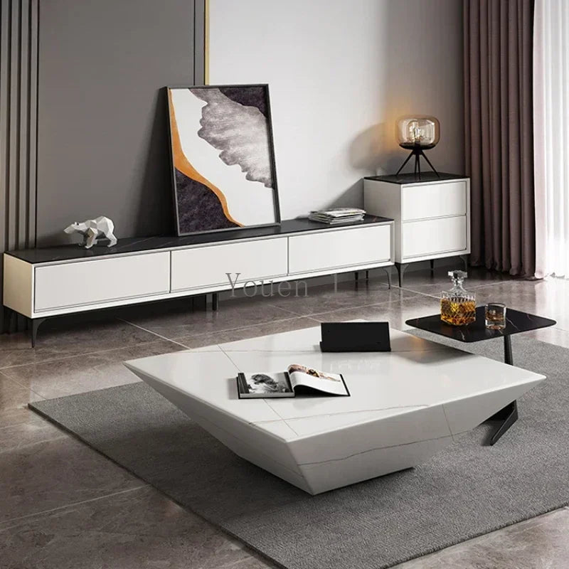 Corner Marble Elegant Coffee Tables Nordic Dining Luxury Coffee Tables Hotel Floor Stolik Kawowy Living Room Furniture YQ50CT