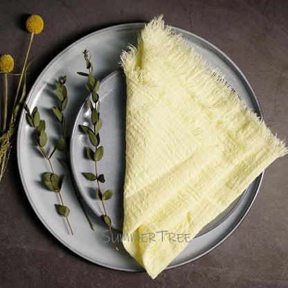 10pcs Large Napkins 41x41cm Rustic Cotton Gauze  Napkin Muslin Tea Towel Dinner Retro Cheesecloth Wedding Party Linen Decor