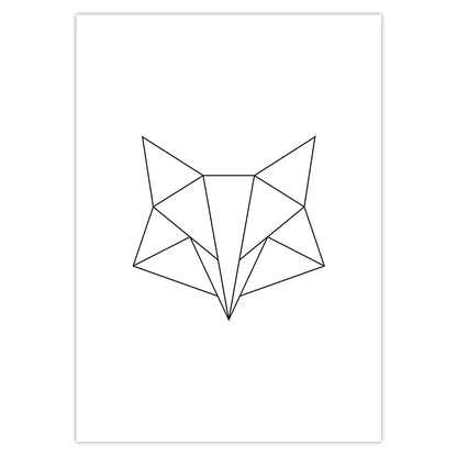 Scandinavian Decor Geometric Fox Diamond Nordic Posters and Prints Wall Art Poster Nordic Decoration Art Decor Canvas Print