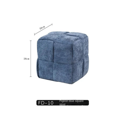 MOMO Chenille Mesh Red Woven Bench Short Stool Shoe Changing Stool Living Room Sofa Stool Household Small Stools