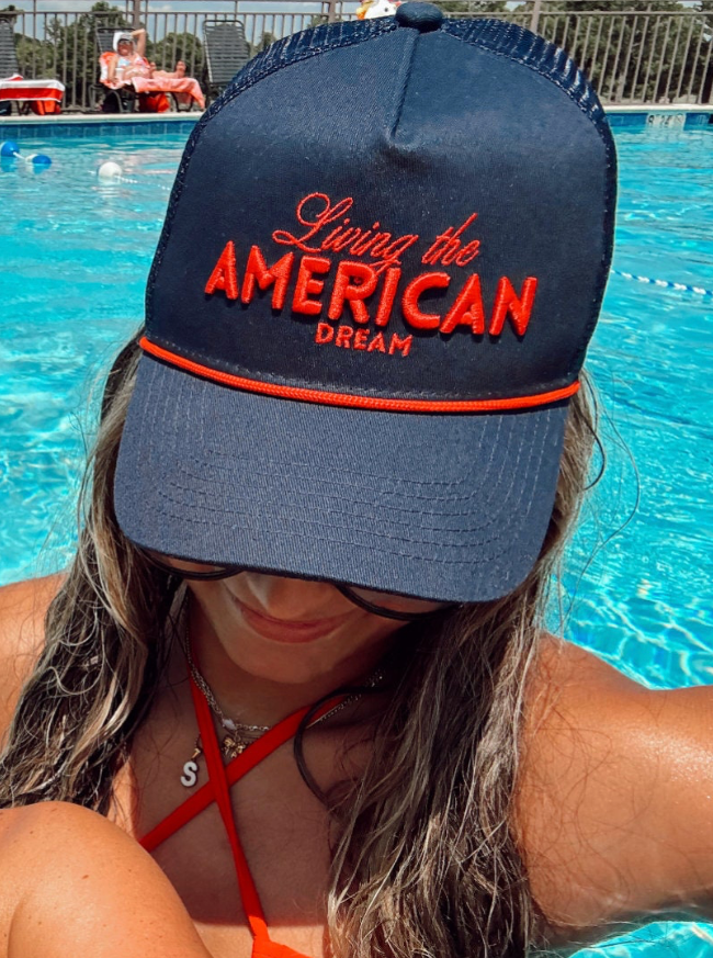 Living the American Dream - Red Vintage Trucker Hat
