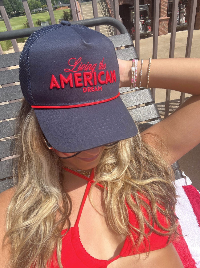 Living the American Dream - Red Vintage Trucker Hat