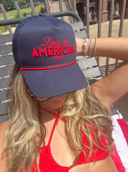 Living the American Dream - Red Vintage Trucker Hat