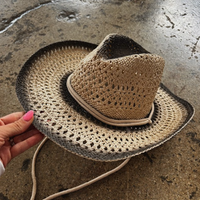 Western Straw Weave Rope String Cowboy Hat