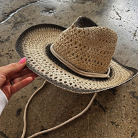 Western Straw Weave Rope String Cowboy Hat