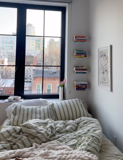 Minimal Stripe Bedding Set / Green