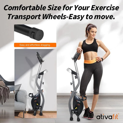 Exercise Bike Foldable Fitness Indoor Stationary Bike Magnetic 3 in 1 Upright Recumbent Exercise Bike for Home Workout