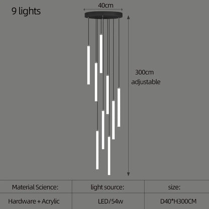 Staircase LED Chandelier Large Lamp