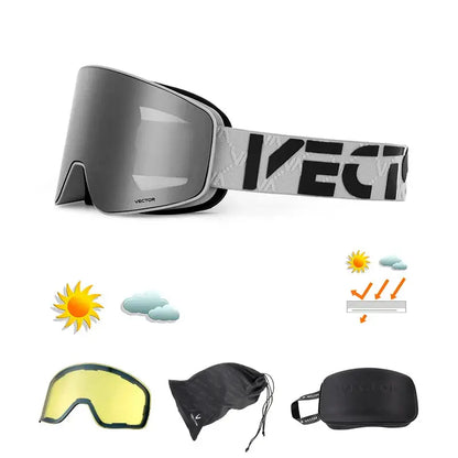 Superior Vision Magnetic Ski Goggles with UV400 Protection