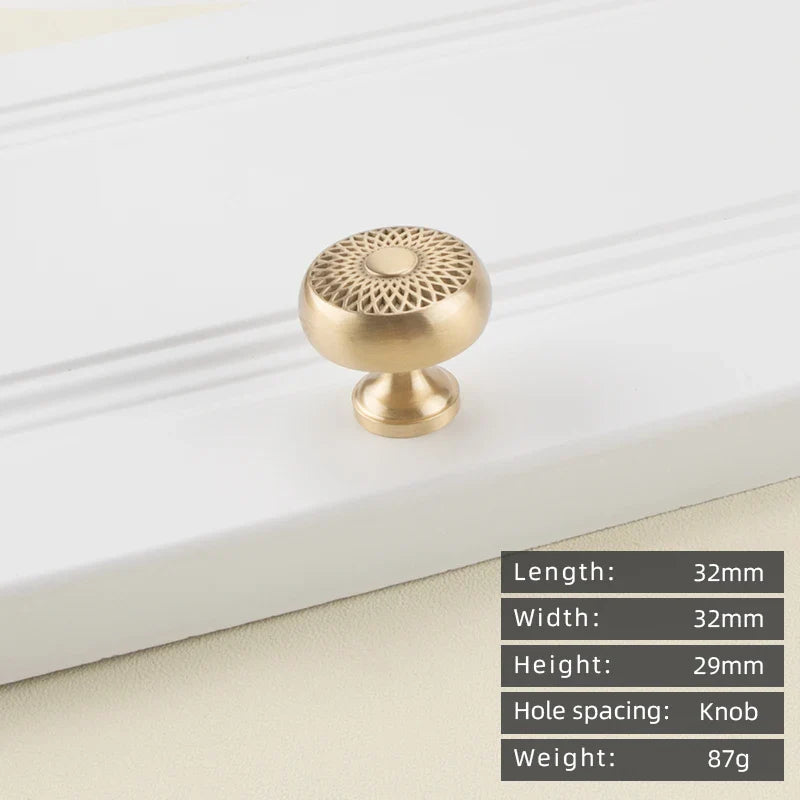 Minimalist solid brass cabinet pulls & handles
