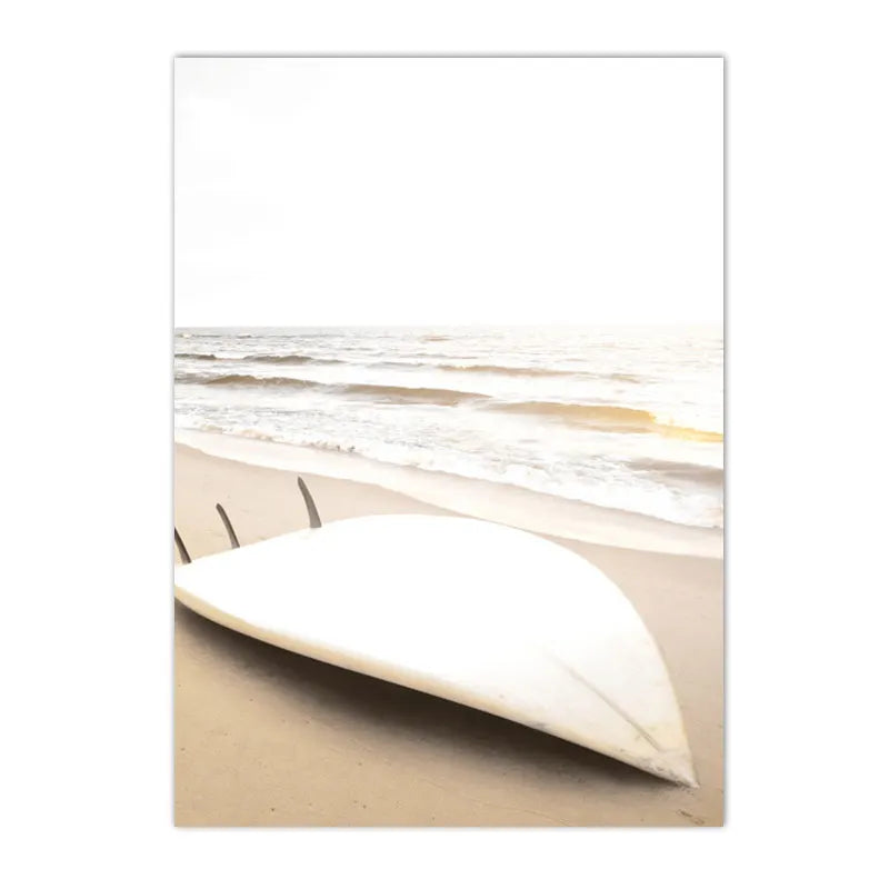 Modern Scenery Landscape Poster Coconut Reed Shell Beach Art Canvas Painting Palm Leaves Print Nordic Wall Pictures Home Decor