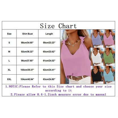 Knotted V-Neck Sleeveless Women's Top