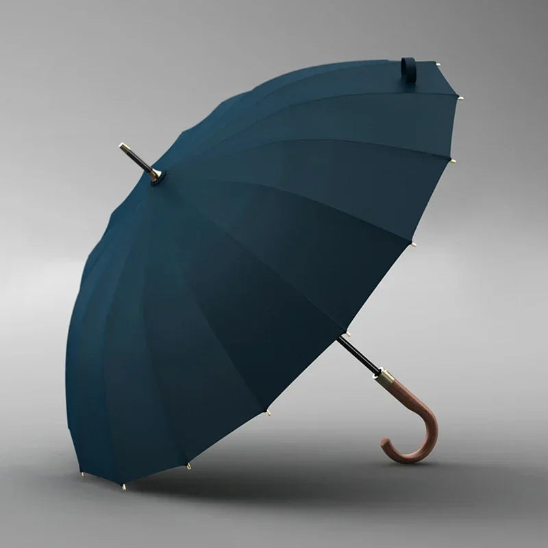 Luxury 16K Long Umbrella Men Windproof Wooden Automatic Umbrella Rain Women Strong Big Olycat Umbrella Sun Golf Parasol Outdoor