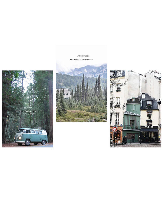 Nordic Simple Architecture Landscape Creative Posters CanvasPainting Art Print Pictures for Wall Living Room Home Decor