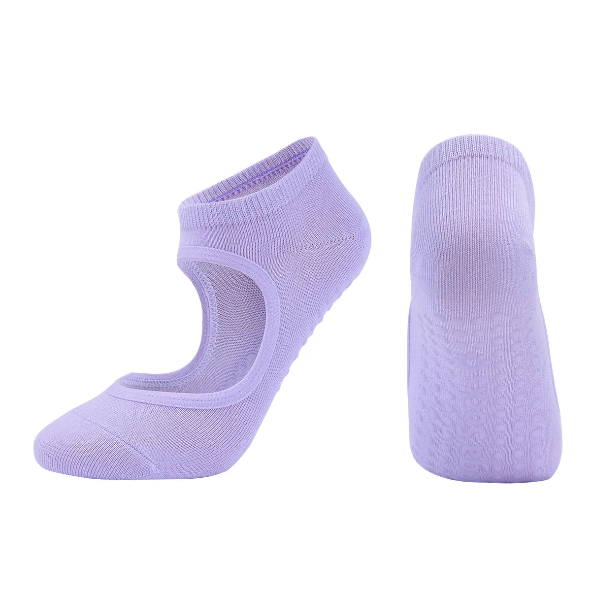 Silicone Non-slip Yoga Socks Backless Breathable Cotton Indoor Dance Sports Socks Casual Solid Color Professional Pilates Socks