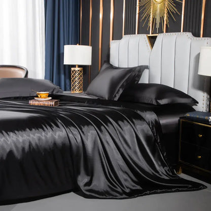WOSTAR Satin rayon white duvet cover 220x240 summer luxury double bed couple quilt cover bedding queen king size comforter set