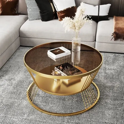 Small Apartment Living Room Round Household Minimalist Mini  Table Modern Light Luxury