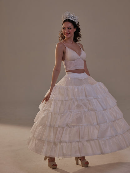Short Ruffled Layered Hoop Skirt , Quinceañera & Wedding Underskirt