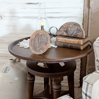 Adjustable Swivel Wooden Side Table