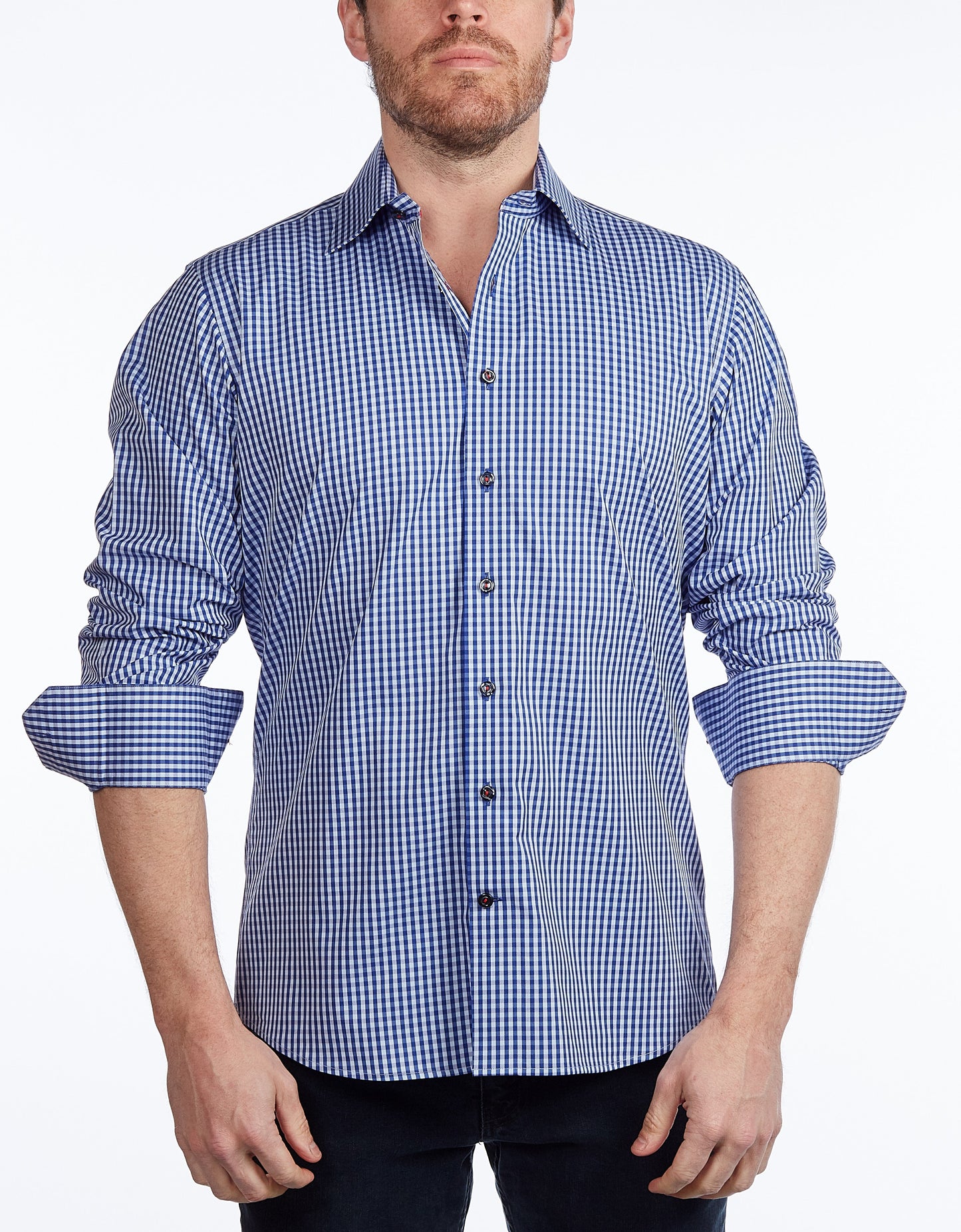 Signature Shirt //  - Contemporary Fit - contrast  trimming - final sale - Size Small