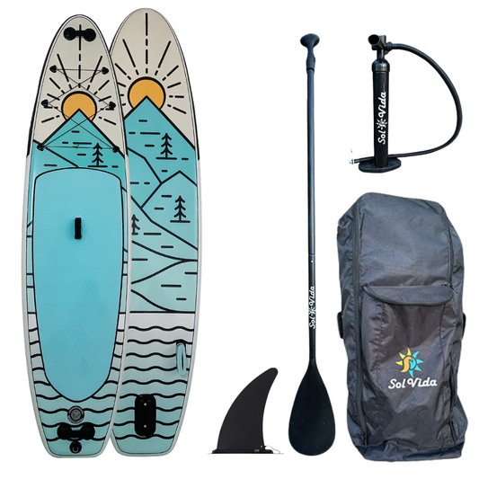 VidaGlide Canyon Pack: 10' 6'' Inflatable Paddle Board + Paddle, Pump, Detachable Fin, & Carrying Case