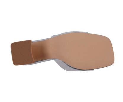 Women's Soho Silver Square Toe Heeled Sandals