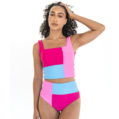 Square Neck Crop Tankini Top