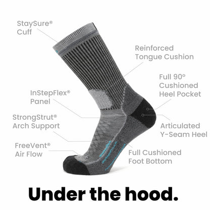 8 Pairs Stone - Hike Crew Midweight Merino Wool Sock