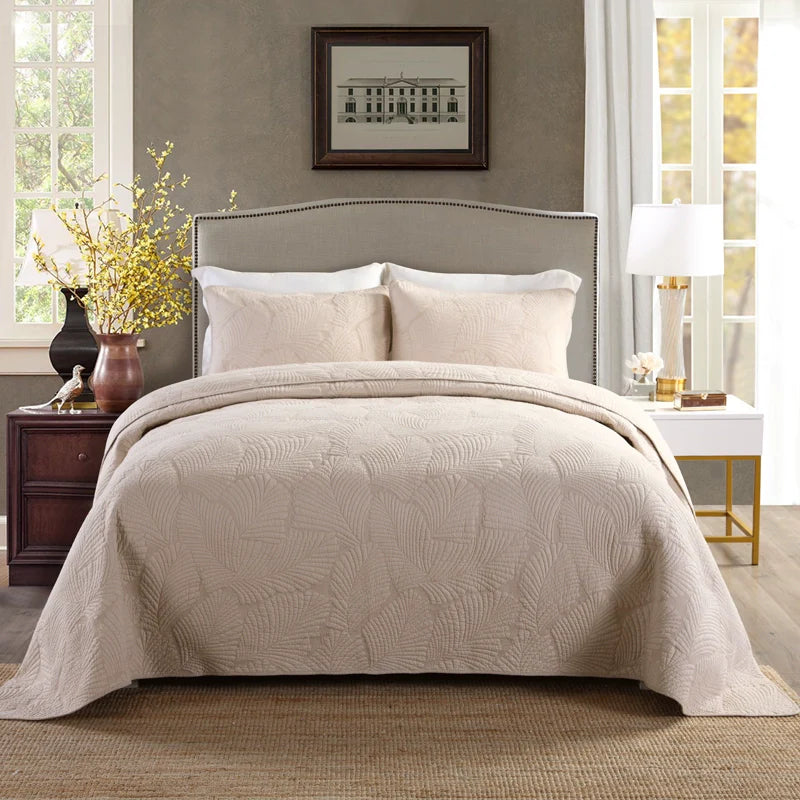 Export Simple European Embroider Double Pure Color Quiltedtextiles