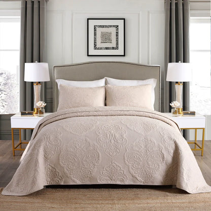 Export Simple European Embroider Double Pure Color Quiltedtextiles