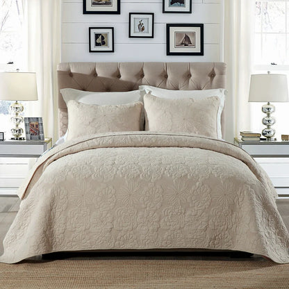 Export Simple European Embroider Double Pure Color Quiltedtextiles