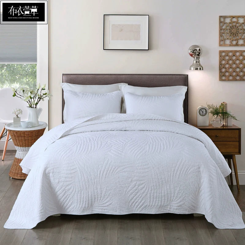 Export Simple European Embroider Double Pure Color Quiltedtextiles