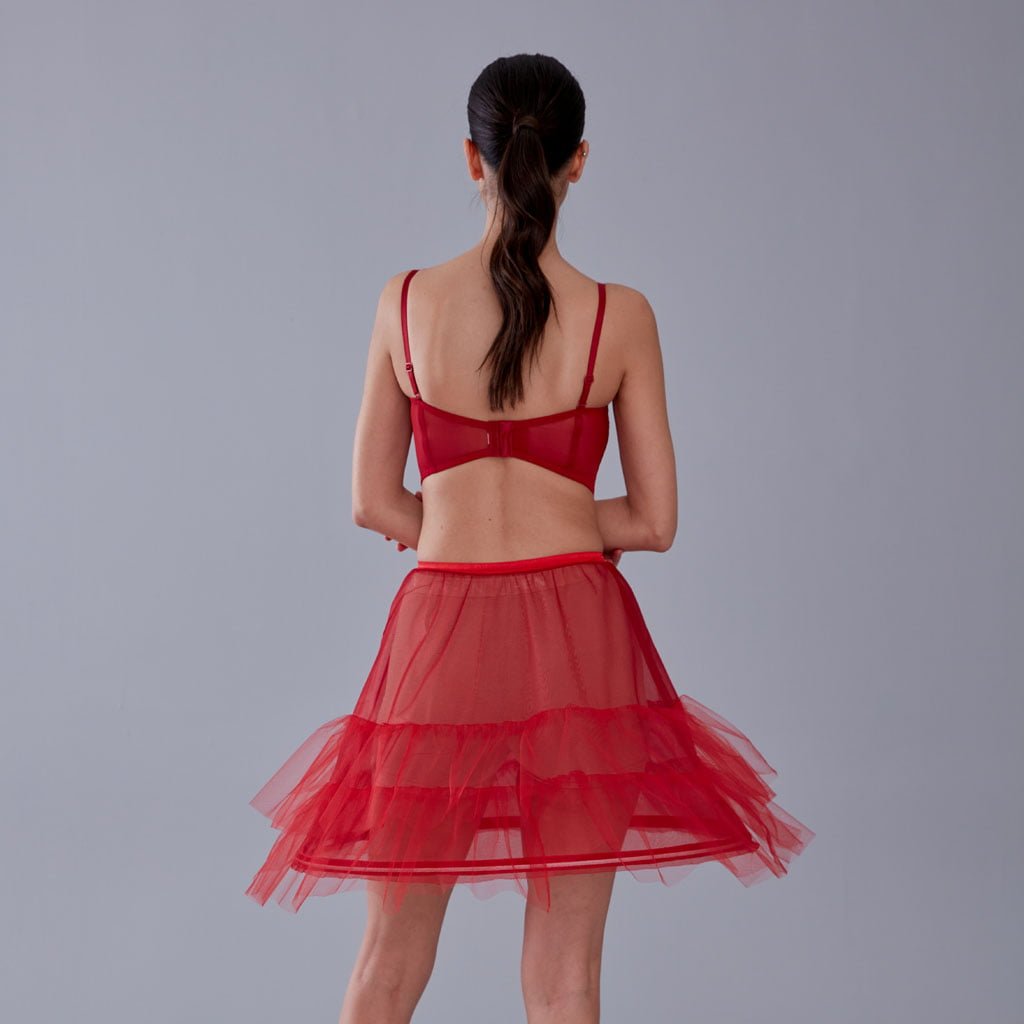 Red Short Hoop Skirt Underskirt  ( Petticoat Skirt )