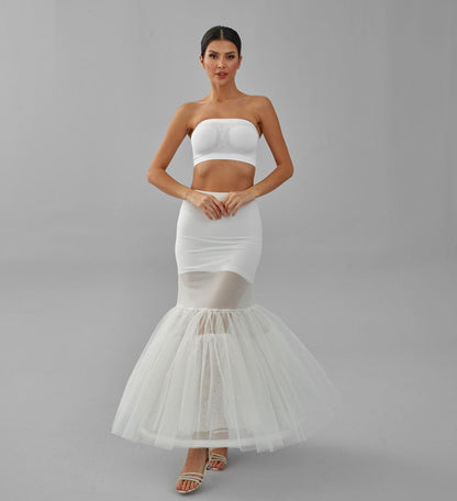 Mermaid Petticoat Skirt, Wedding Dress Underskirt, White Petticoat