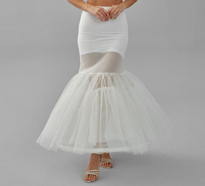 Mermaid Petticoat Skirt, Wedding Dress Underskirt, White Petticoat